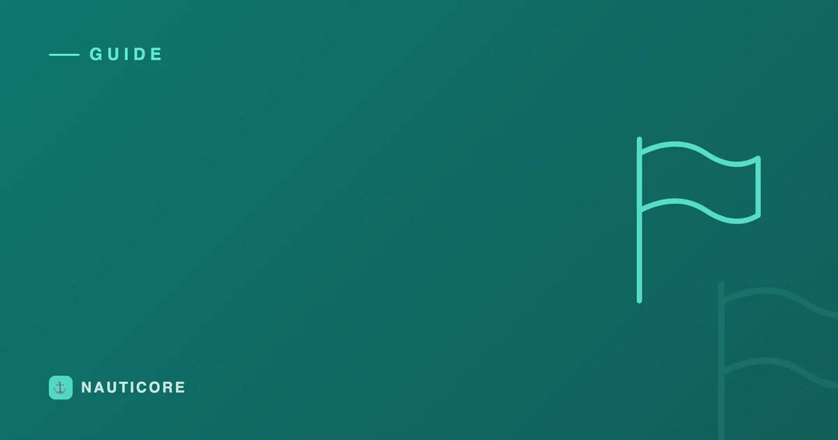 Signal flag motif on a teal background — onboarding new boat club members