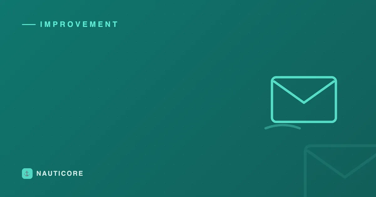 Envelope and anchor motif on a teal background — branded welcome packs for new members